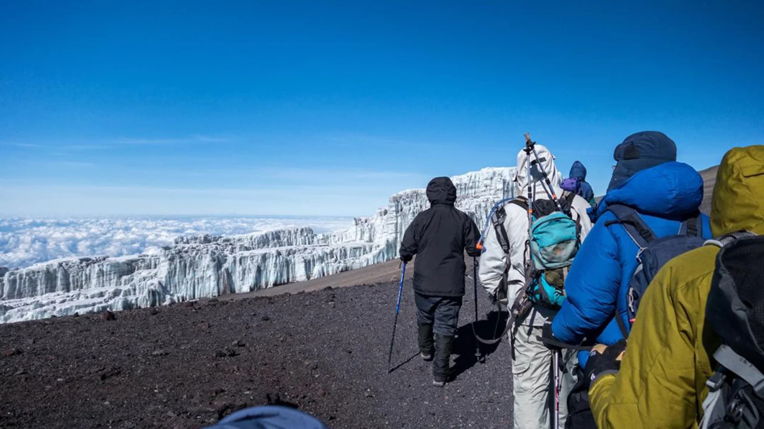 Kibo Hut to Uhuru Peak, descend to Horombo