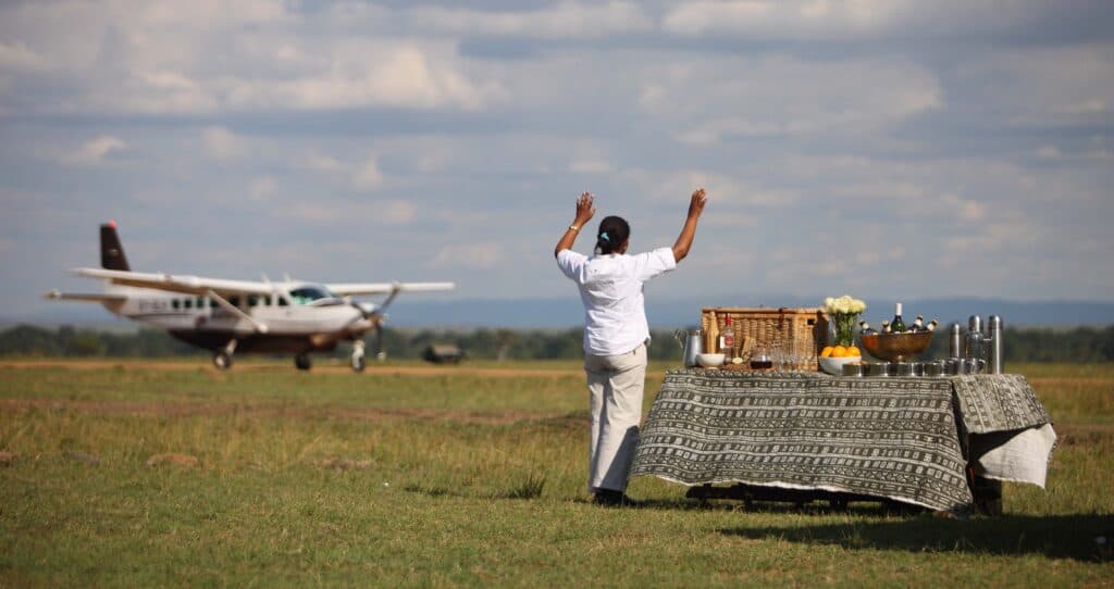 Scenic aerial views on a fly-in safari
